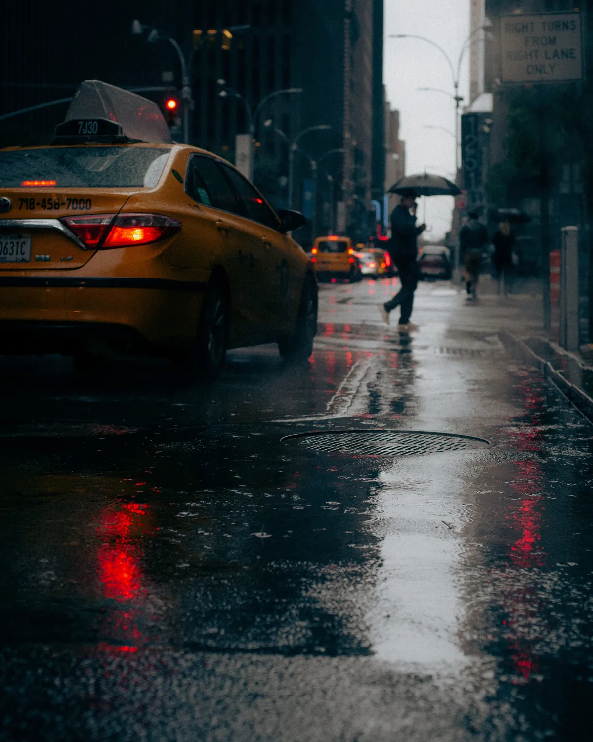 Rainy Street Taxi